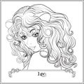 Leo. A young beautiful girl In the form of one of the signs Royalty Free Stock Photo