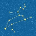 Leo Zodiac on Background of Cosmic Sky Royalty Free Stock Photo