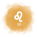 Leo. Zodiac sign. Astrological calendar. Zodiacal color vector horoscope. Smoky circle. Line symbol Royalty Free Stock Photo