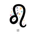 Leo. Zodiac sign. Astrological horoscope signs on white background. Stylized symbol Royalty Free Stock Photo