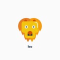 Leo zodiac sign, astrological, horoscope symbol. Flat icon. Vector illustration Royalty Free Stock Photo