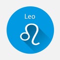 Leo zodiac sign. Astrological symbol icon in circle with long s Royalty Free Stock Photo