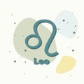 Leo zodiac sign. Astrological symbol on multicolored background