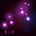 Leo zodiac sign of the beautiful bright stars Royalty Free Stock Photo