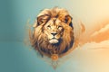 Leo zodiac sign on gradient abstract background. Royalty Free Stock Photo