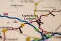 Leoben and Kapfenberg shown on Austria map.. Royalty Free Stock Photo