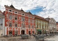 Baroque houses at the main square in Leoben, Styria, Austria
