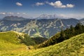 Leogang Mountains with highest peak Birnhorn idyllic summer landscape Alps Royalty Free Stock Photo