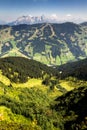 Leogang Mountains with highest peak Birnhorn idyllic summer landscape Alps Royalty Free Stock Photo