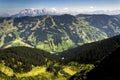 Leogang Mountains with highest peak Birnhorn idyllic summer landscape Alps