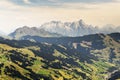 Leogang Mountains with highest peak Birnhorn idyllic summer landscape Alps Royalty Free Stock Photo