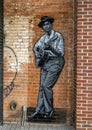 `Leon Bridges`, a public art piece in Deep Ellum in East Dallas, Texas, by Joe Iurato.