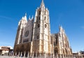 Leon cathedral facade view, Spanish landmark
