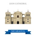 Leon Cathedral in Nicaragua vector flat attraction landmarks Royalty Free Stock Photo