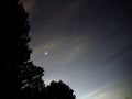 Night sky stars Leo constellation and Jupiter on night sky Royalty Free Stock Photo