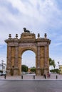 Triumphal Arch of the Causeway of the Heroes from Madero street Royalty Free Stock Photo