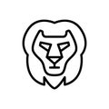 Black line icon for Leon, lion and roar