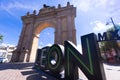 Leon landmark tourist attraction, monument Triumphal Arch of the City of Leon near historic city center Royalty Free Stock Photo