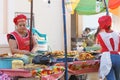 Leon, Leon, Nicaragua - March 10, 2018: Nicaraguan women cooking on the street typical food