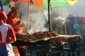 Leon, Leon, Nicaragua - March 10, 2018: Nicaraguan women cooking on the street typical food