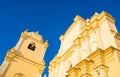 LEON, NICARAGUA, MAY, 16, 2018: Beautiful outdoor view of the front facade of the Church of the Recoleccion, in a Royalty Free Stock Photo