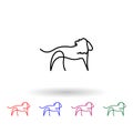 Leon one line animal multi color icon. Simple thin line, outline vector of animals one line icons for ui and ux, website or mobile Royalty Free Stock Photo