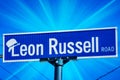 Leon Russell Road Sign Tulsa, Oklahoma; Rock n Roll Star