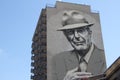 Leonard Cohen Image On A Building in Montreal