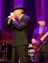 Leonard Cohen performs on stage at Sportarena Royalty Free Stock Photo