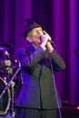 Leonard Cohen performs on stage at Sportarena Royalty Free Stock Photo