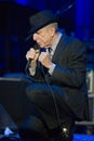 Leonard Cohen performs on stage at Sportarena Royalty Free Stock Photo