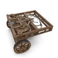 Leonardo Da Vinci Automobile on white. 3D illustration Royalty Free Stock Photo