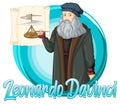 Leonardo Da Vinci character in cartoon style Royalty Free Stock Photo