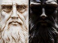 Leonardo da Vinci frontal view entire face collection