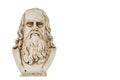 Leonardo da Vinci frontal white background Royalty Free Stock Photo