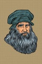 Leonardo da Vinci, Italian painter, inventor and sculptor Royalty Free Stock Photo