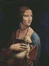 Leonardo da Vinci, Lady with an Ermine - Portrait of Cecilia Gallerani Royalty Free Stock Photo