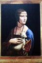 Leonardo da Vinci`s portrait of a lady with an ermine Royalty Free Stock Photo