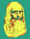 Leonardo da Vinci Self-Portrait, 1512 Royalty Free Stock Photo