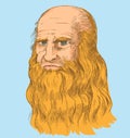 Leonardo da Vinci Self-Portrait, pop art syle Royalty Free Stock Photo