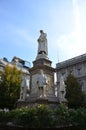 Leonardo Da Vinci statue in Milano, Italy Royalty Free Stock Photo