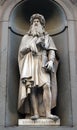 Leonardo da Vinci, statue in the Niches of the Uffizi Colonnade in Florence Royalty Free Stock Photo