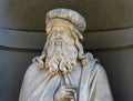 Leonardo Da Vinci, statue in the Uffizi Gallery courtyard, Florence, Italy Royalty Free Stock Photo