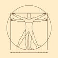 Leonardo da vinci vitruvian man vector illustration Royalty Free Stock Photo