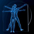 Leonardo da Vinci Vitruvian Man and Woman, Couple Royalty Free Stock Photo