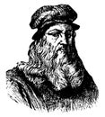 Leonardo Da Vinci, vintage illustration Royalty Free Stock Photo