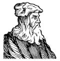 Leonardo Da Vinci, vintage illustration Royalty Free Stock Photo