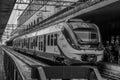 Leonardo Express Trenitalia stoped at Roma Termini Train Station in Rome - Italy Royalty Free Stock Photo