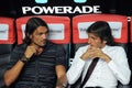 Leonardo , Milan coach ,and Paolo Maldini before the match