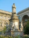 Leonardo's monument on Piazza Della Scala, Milan Royalty Free Stock Photo